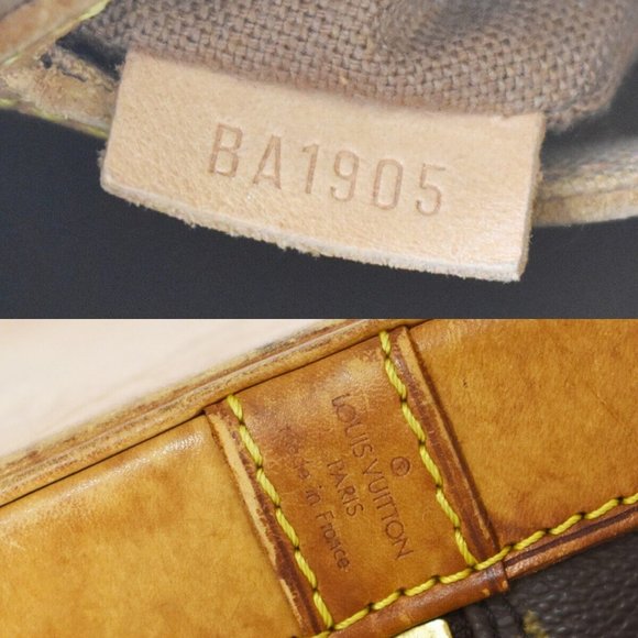 LOUIS VUITTON LV Logo Alma Hand Bag Monogram Leather Brown France M51130 31JF780 - Picture 9 of 10